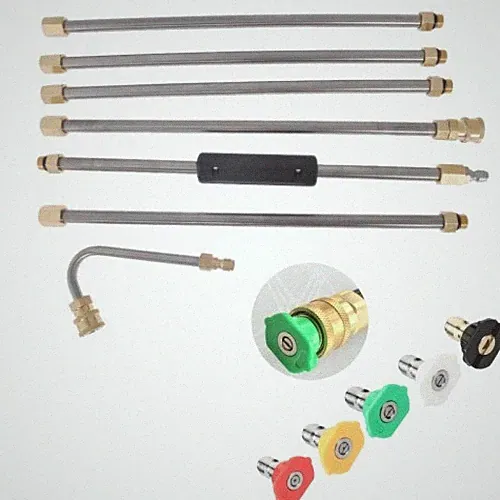 5 Cleaner Nozzle And Hose High Pressure Washer Extension Wand Set Kit 4000PSI