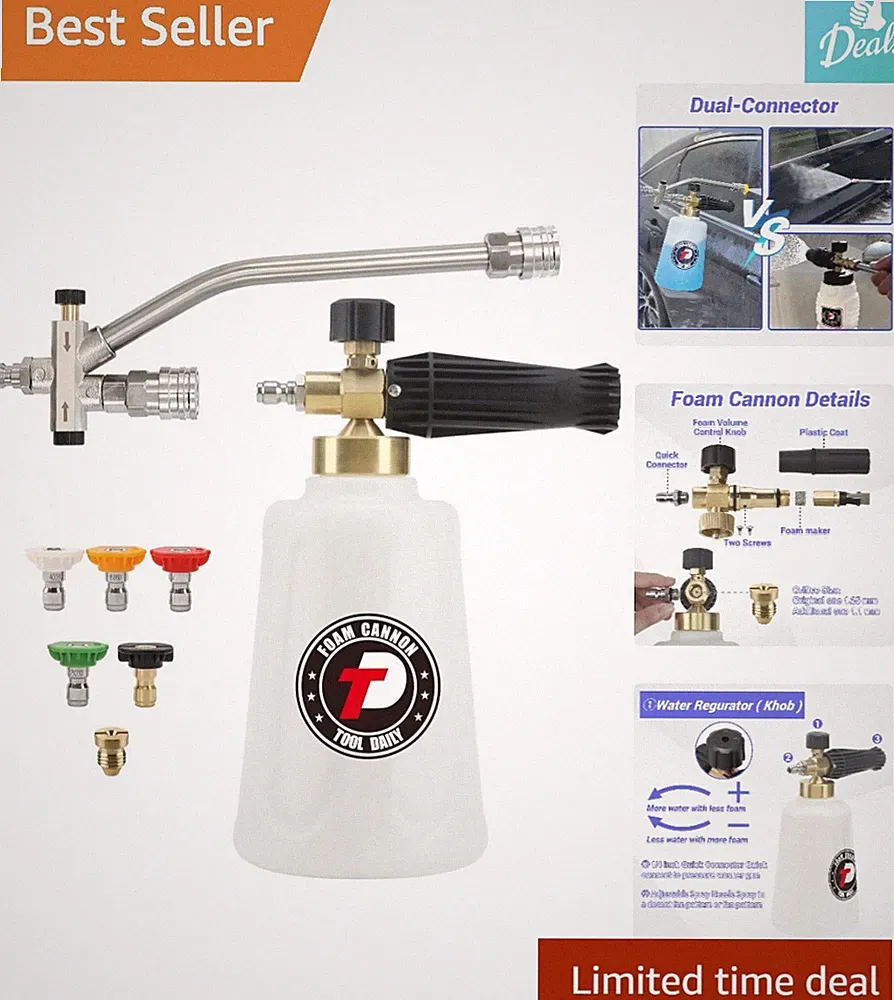 5-in-1 Foam Cannon for Pressure Washer – Ideal for Car, Roof & Driveway Cleaning