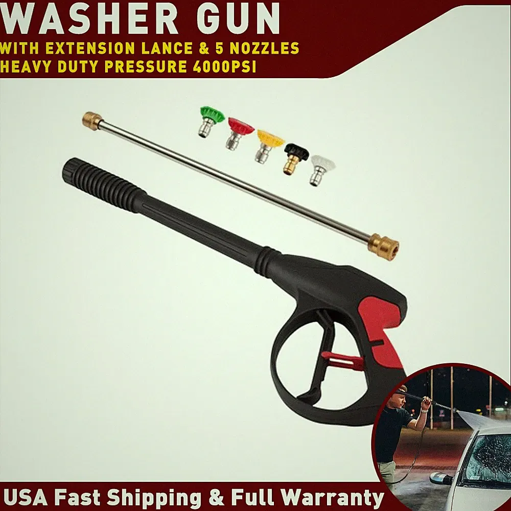 5 Nozzles 19" Wand Pressure Washer Gun 4000 PSI for Generac Briggs & Stratton