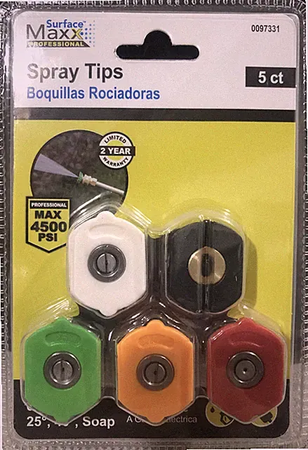 5 Pack Pressure Washer Nozzles Tips 0 15 25 40 Soap Degree FREE FAST SHIP