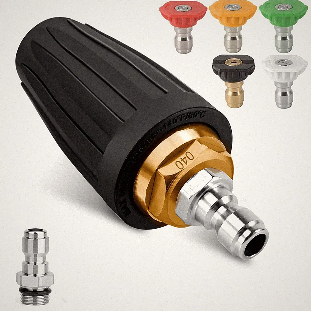 5 PCS 4000 PSI 4.0 GPM Rotating Turbo Pressure Washer Nozzle Tips 1/4" QC Set
