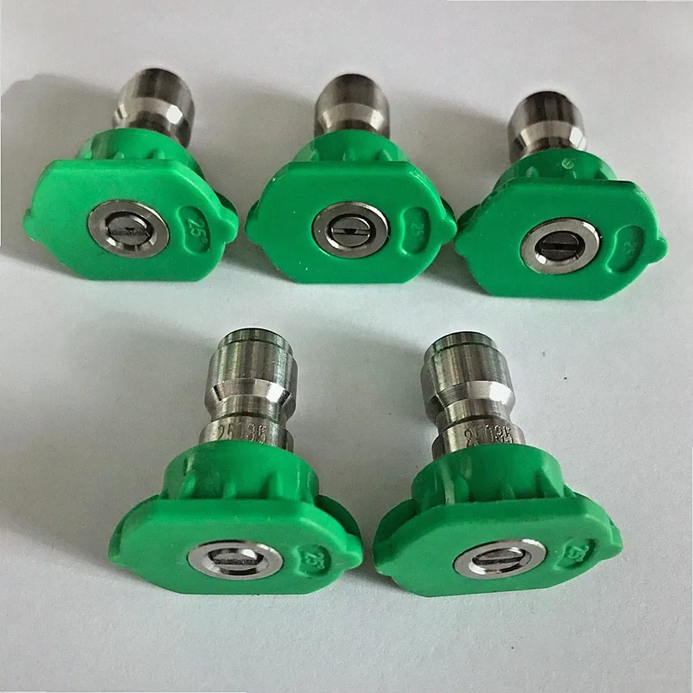 5 Pcs Pressure Washer 25 Degree Green Nozzle Spray Tip 3500PSI