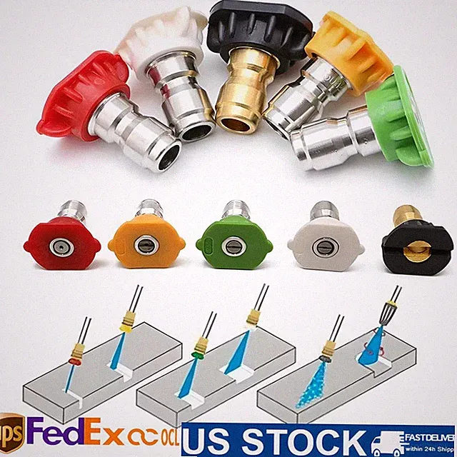 5-Piece 1/4 Pressure Washer Nozzle Tips High-Performance Spray Set