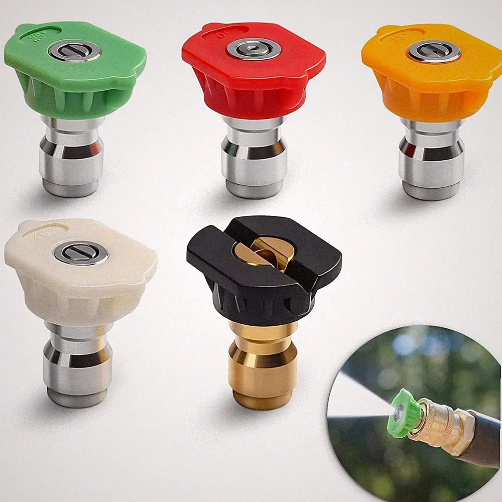 5-Piece Pressure Washer Nozzles-Multiple Spray Angles for Car & Outdoor Cleaning