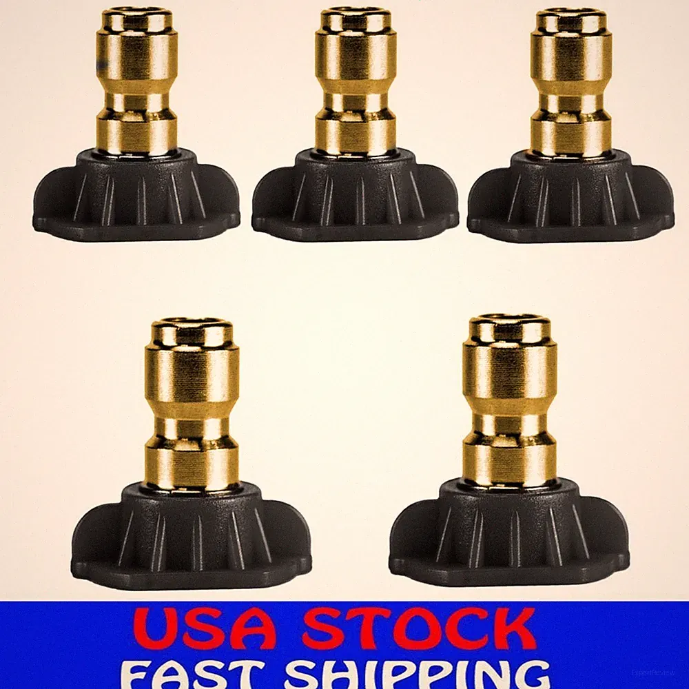 5 Power Pressure Washer Spray Nozzle Tips 1/4 Quick Connection Black-for soap