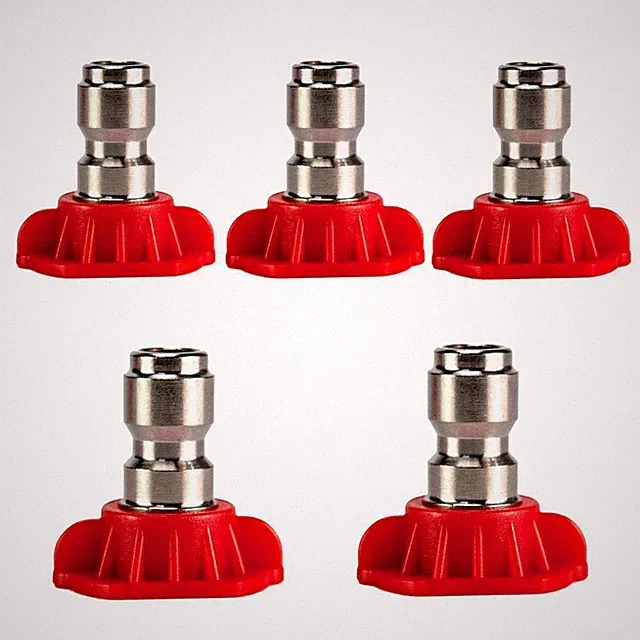 5 Pressure Washer Spray Tips Nozzles High Power Kit Quick Connect 1/4" 0 Degree