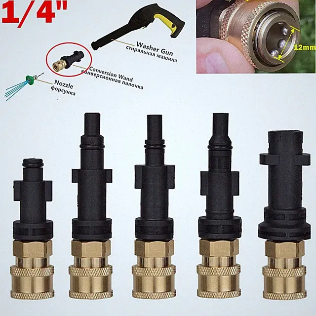 5 Type 1/4'' Quick Connector Foam Nozzle High Pressure Washer Hose Adapter