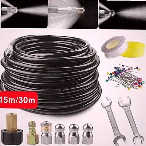 50/100ft Sewer Jetter Pressure Washer 5800PSI Hose Kit Clean Plumbing Drain Pipe