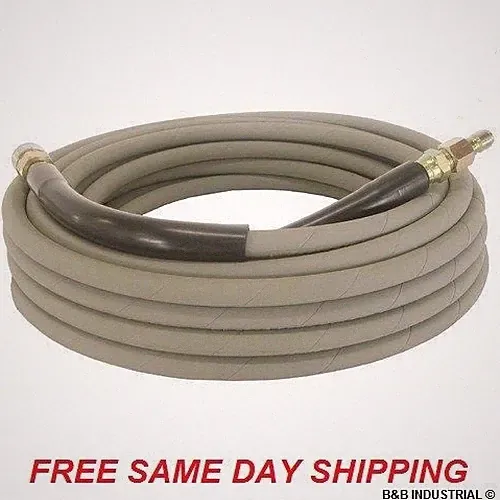 50 Foot Non-Marking Pressure Washer Hose - 4000 PSI 50 ft. Length 50' Gray