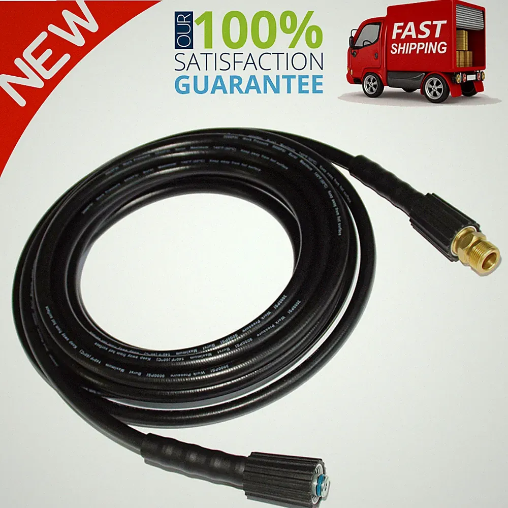 50 Ft 1/4"Replacement Power Pressure Washer Hose Sun Joe Craftsman Ryob 3000PSI