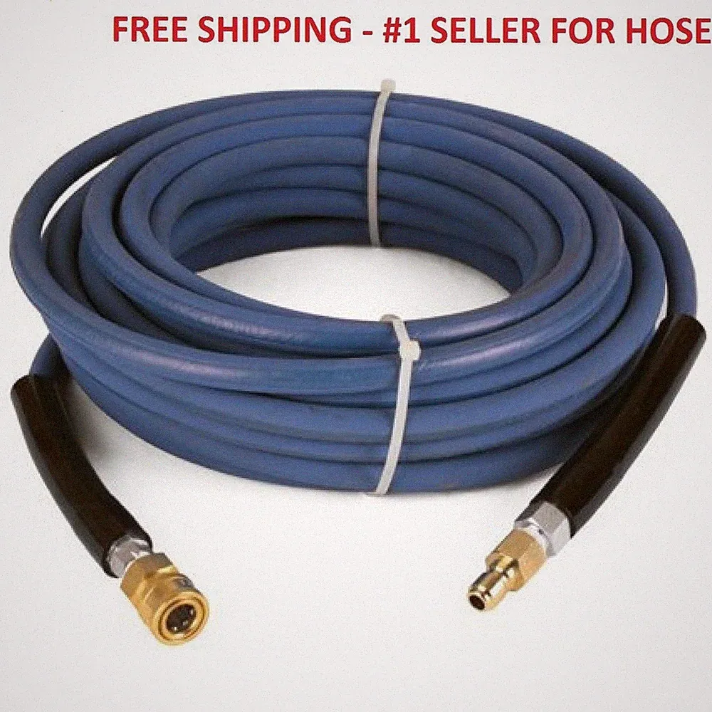 50 ft 3/8" Blue Non-Marking 4000psi Pressure Washer Hose w/ QC's - FREE SHIPPING