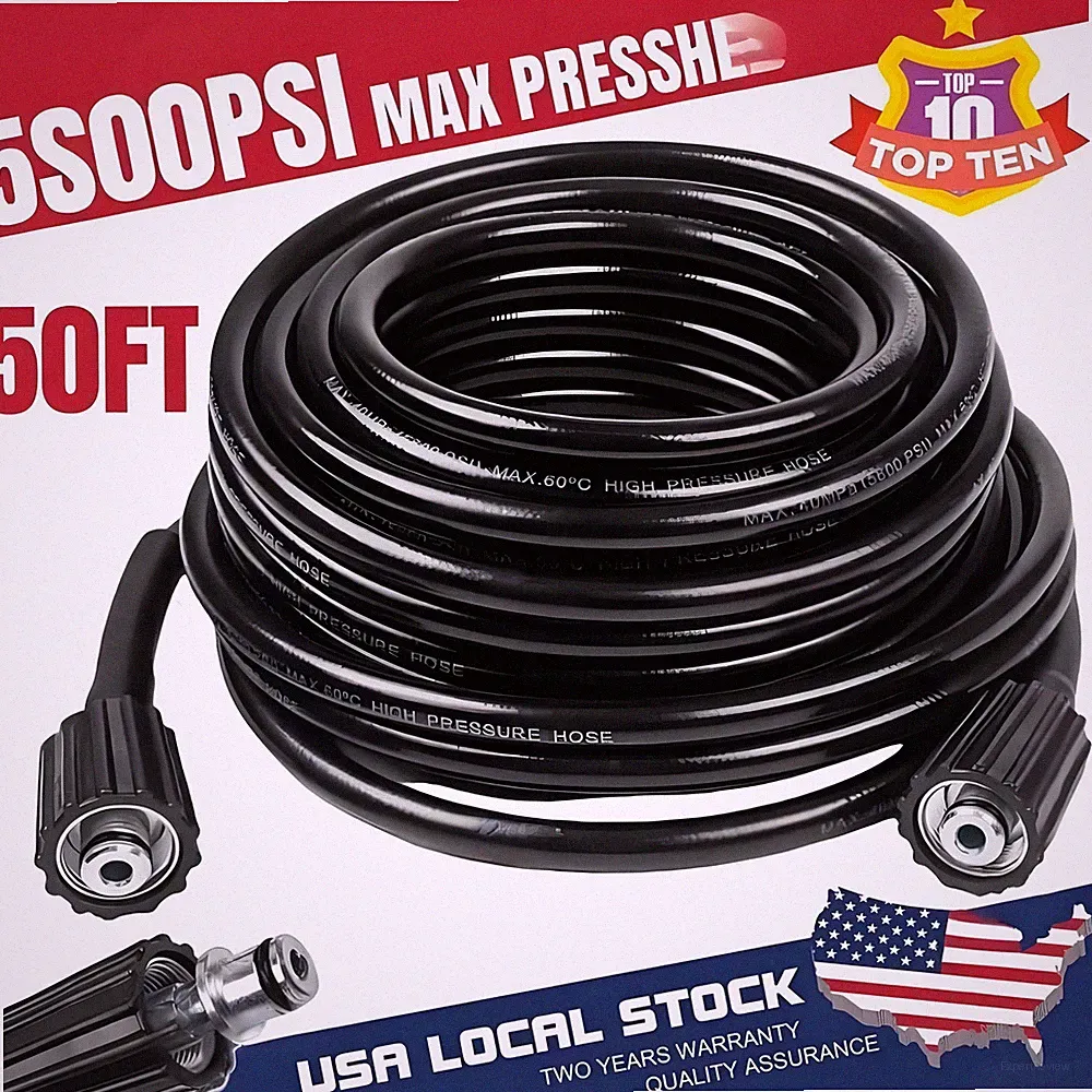 50 FT High Pressure Washer Hose 5800PSI M22-14MM Power Washer Extension Hose NEW