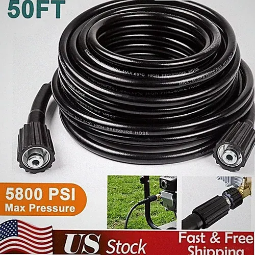 50 FT High Pressure Washer Hose 5800PSI M22-14MM Power Washer Extension Hose USA