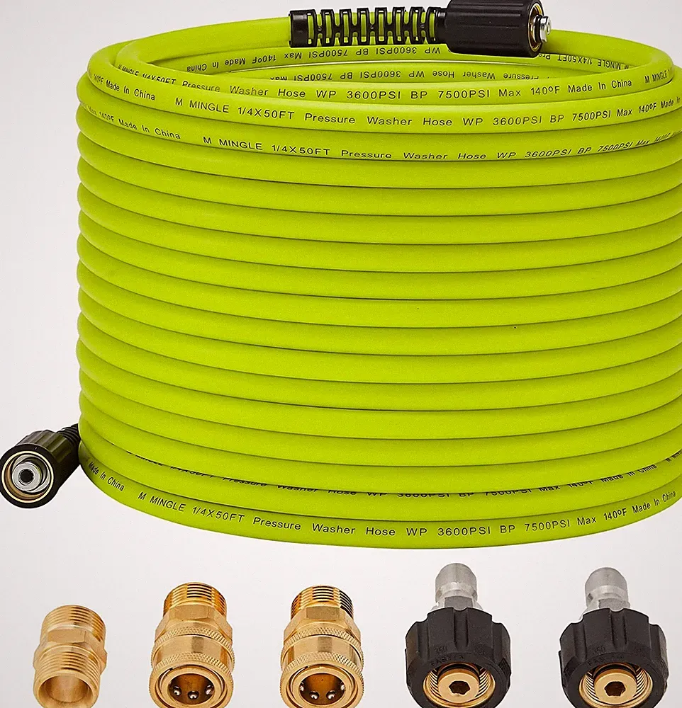 50 FT Pressure Washer Hose 1/4" Replacement Power Wash Hose with Quick Connect