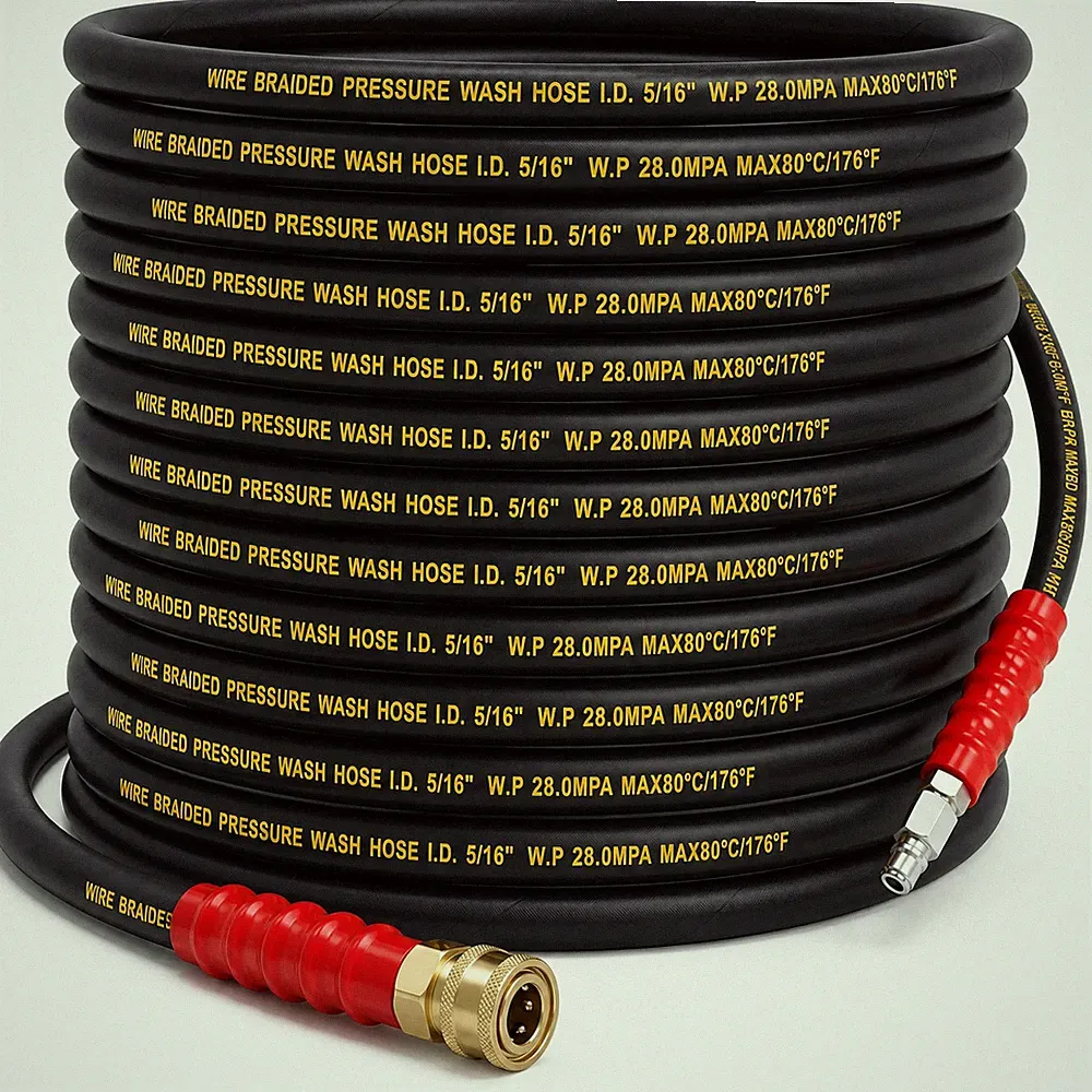 50 FT Pressure Washer Hose 3/8 Inch Quick Connect 4000 PSI Kink Resistant