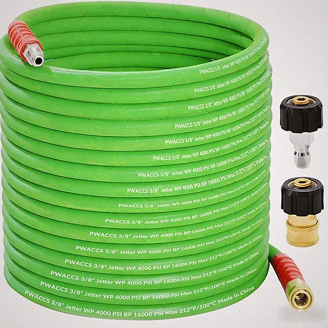 50 FT Rubber Power Washer Hose with M22 Fittings