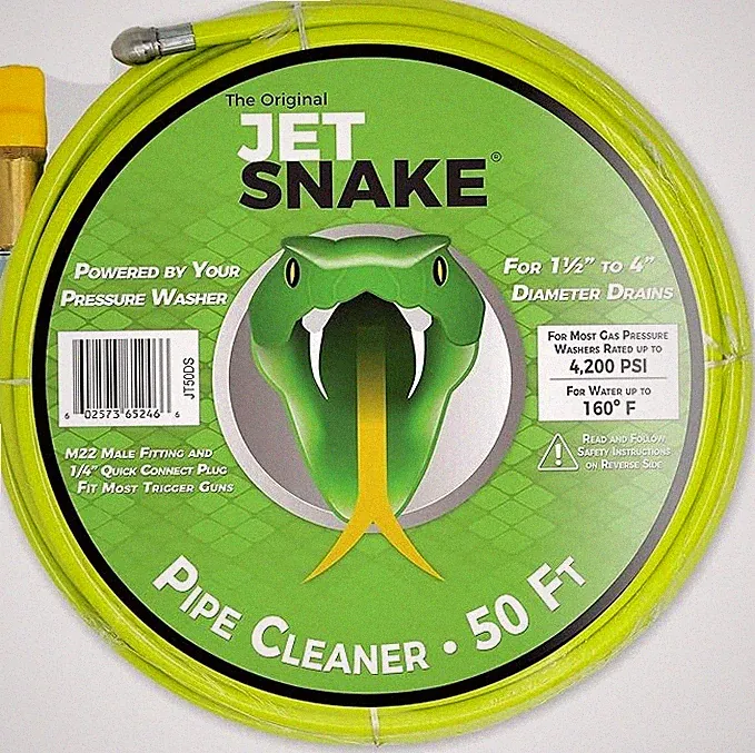 50 FT Sewer Jetter Steel Braid Gas Pressure Washer