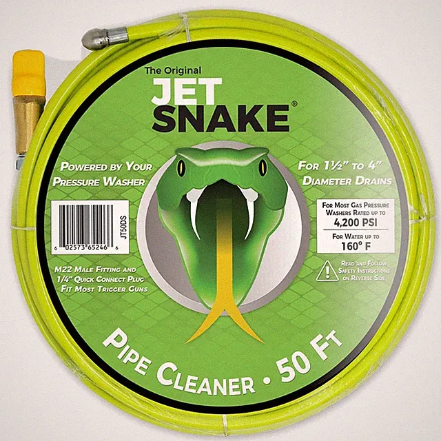50 FT Sewer Jetter Steel Braid Gas Pressure Washer