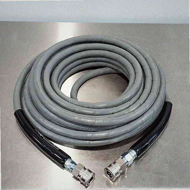 50' MTM Kobrajet 3/8" Gray Pressure Washer Hose With Quick Connects - 50 Foot