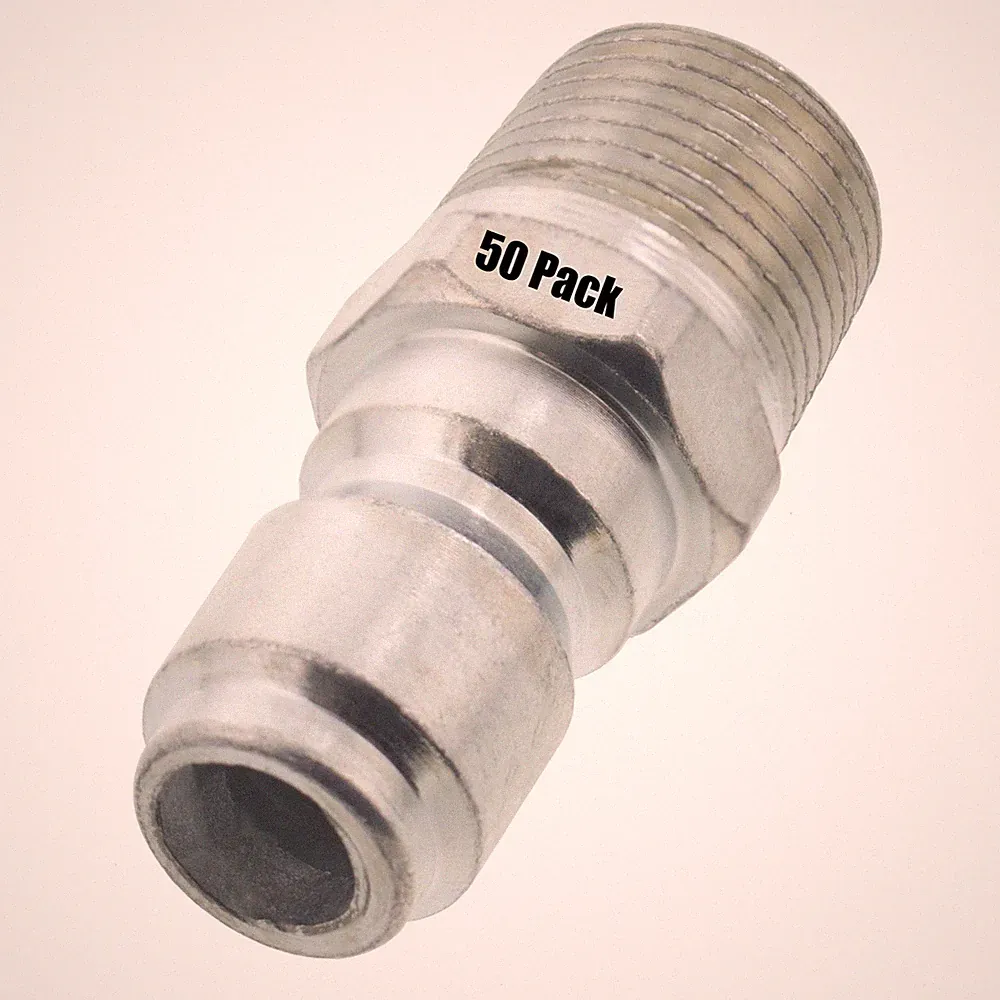 50 pack Pressure Washer 3/8" Male NPT to Quick Connect Plug Zinc Coupler