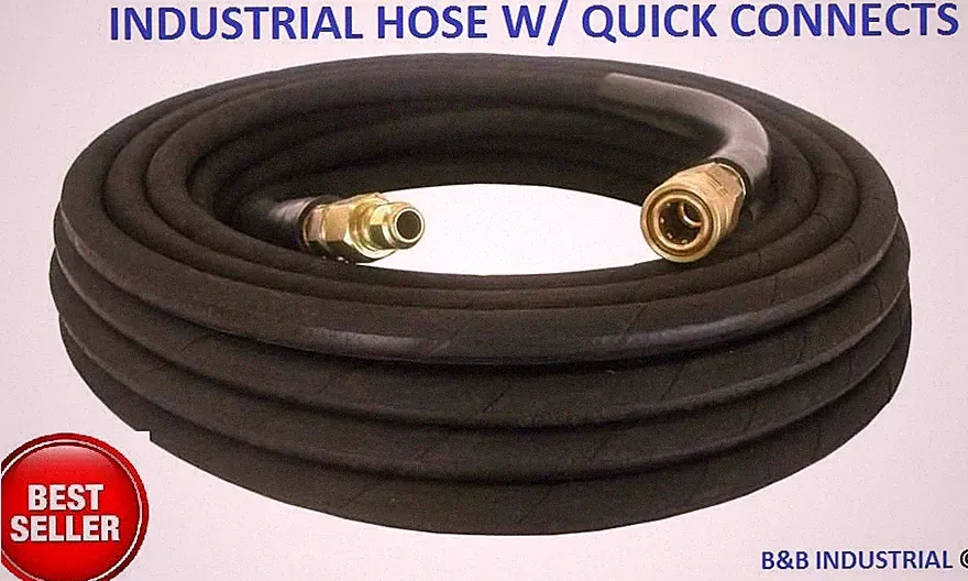 50' Pressure Washer Hose 3/8" x 50 ft Foot 4000psi 275 Degrees Industrial w/ QC