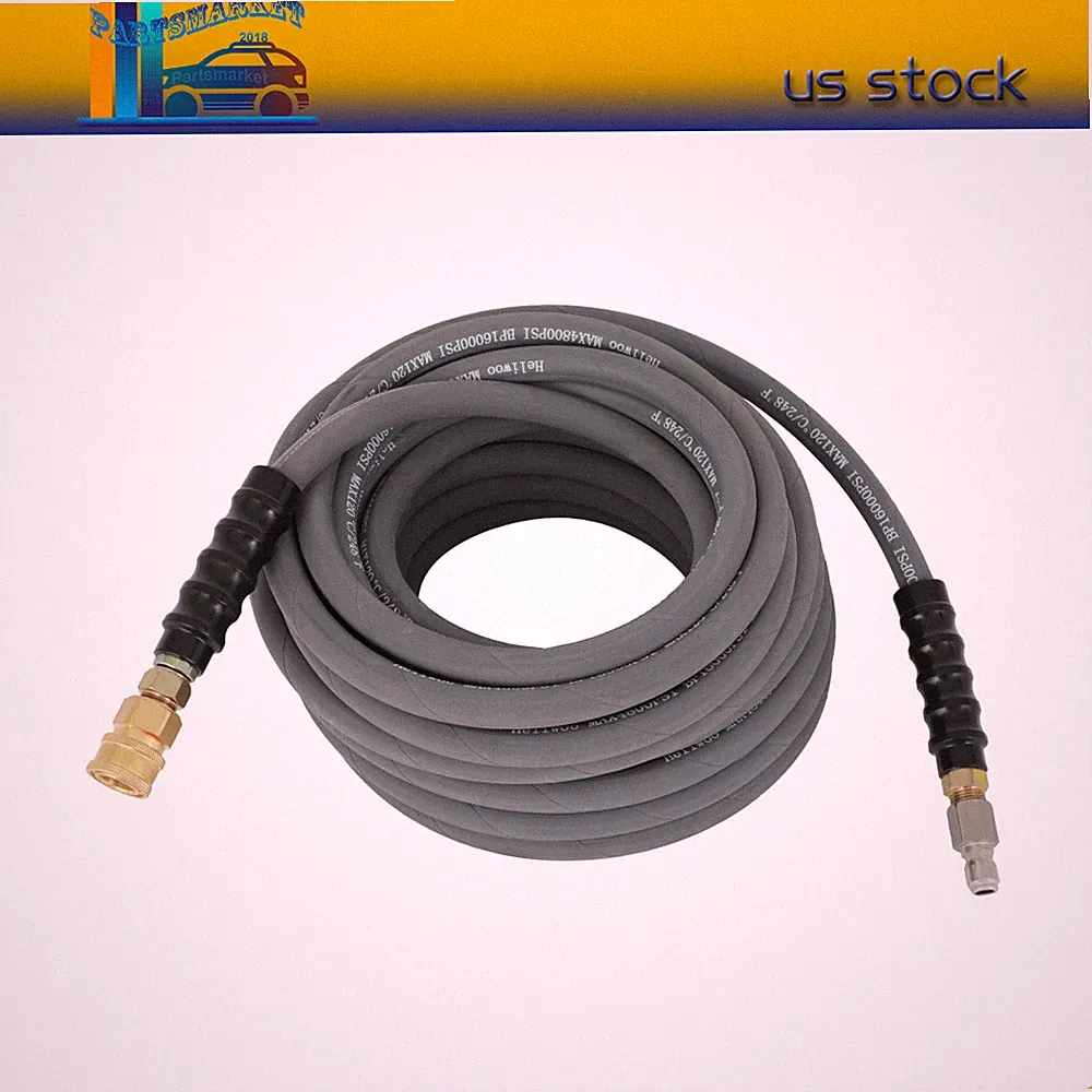 50' Pressure Washer Hose 3/8" x 50 ft Foot 4000psi Industrial w/ QC High Quality