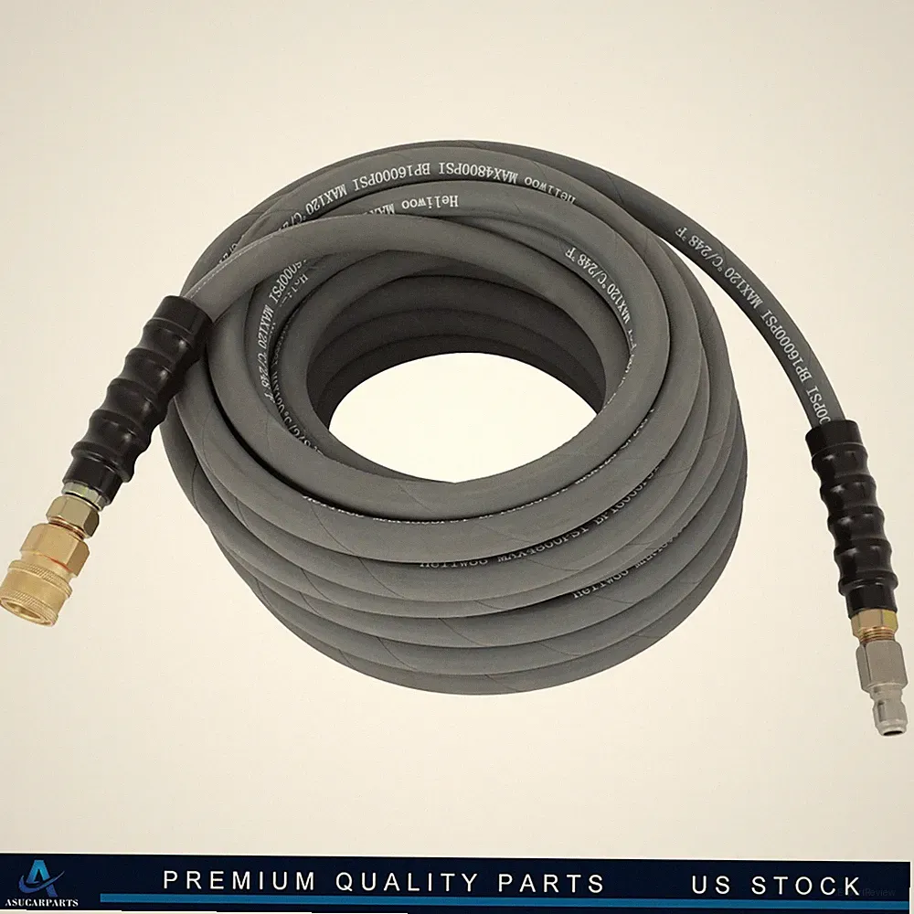 ✅50' Pressure Washer Hose - 4000PSI 50ft Length Gray With Couplers