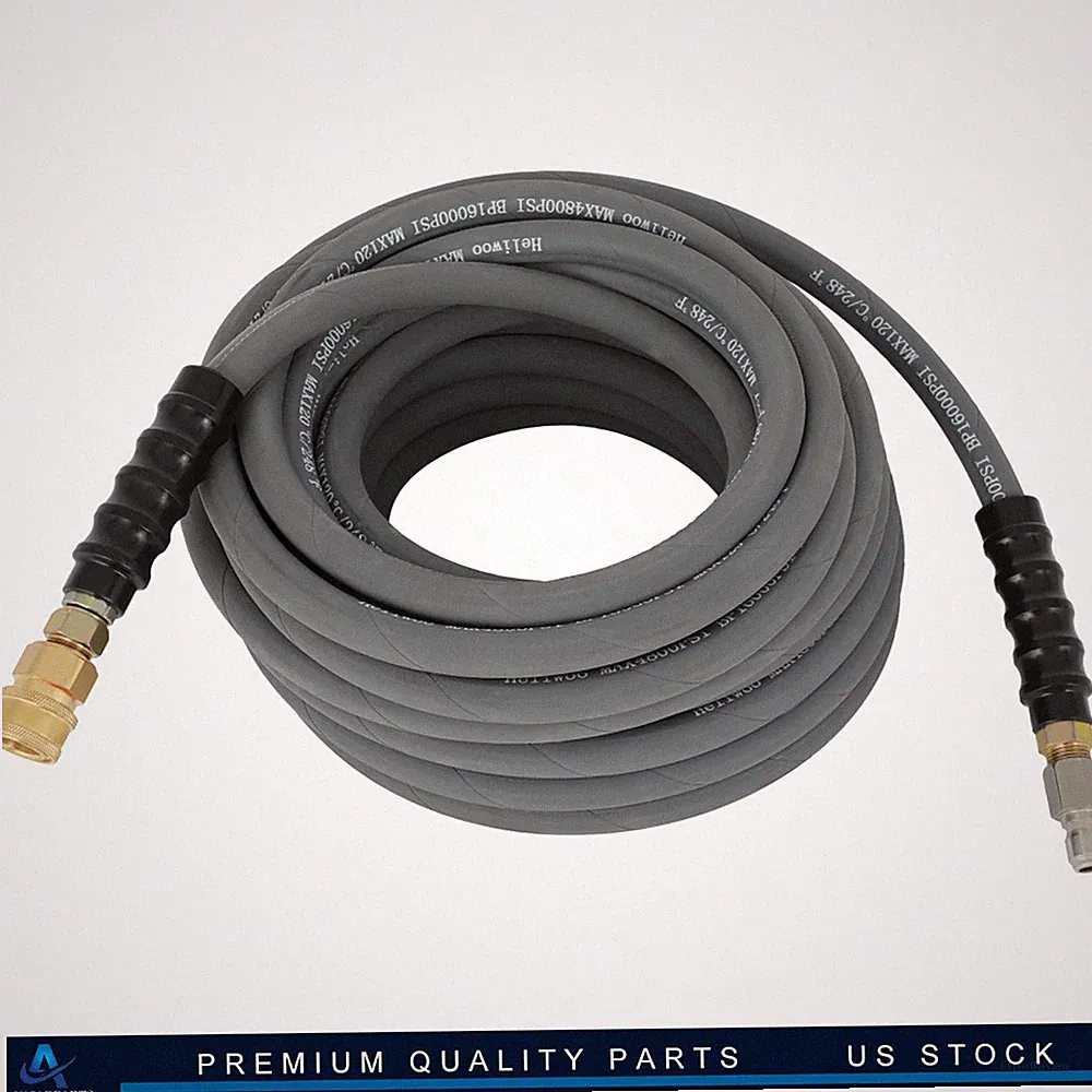 ✅50' Pressure Washer Hose - 4000PSI 50ft Length Gray With Couplers