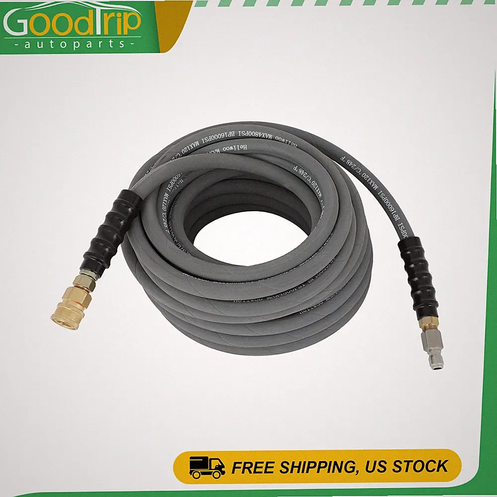 50' Pressure Washer Hose Non-Marking - 4000 PSI 50 ft Length Gray With Couplers