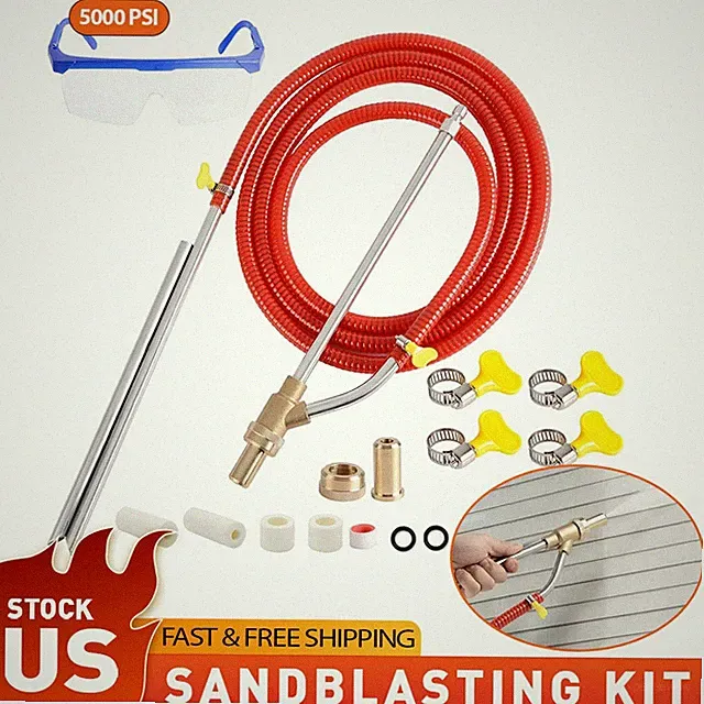 5000 Pressure PSI Washer Sandblasting Kit Abrasive Wet Sand Blaster Attachment