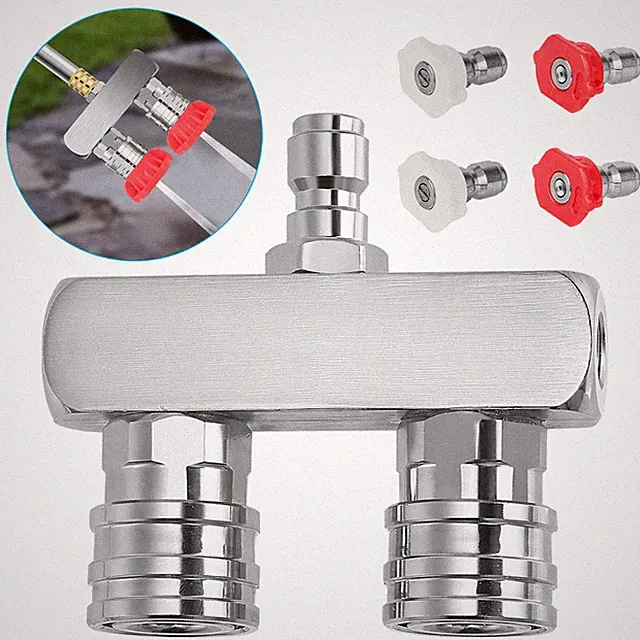 5000 PSI Dual Pressure Washer Nozzle 1/4" Quick Connect with 0° & 40° Spray Tip