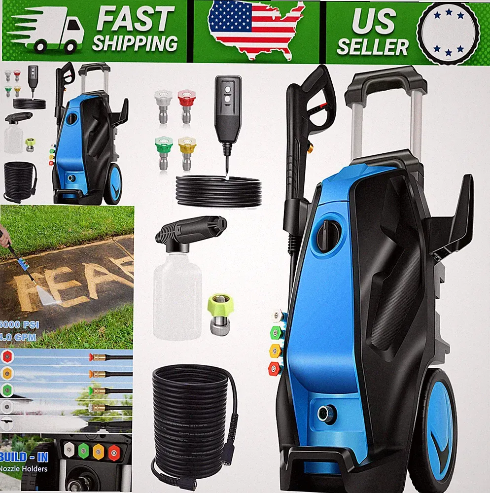 5000 PSI Electric Pressure Washer 4.0 GPM with 33 ft Hose & Foam Cannon