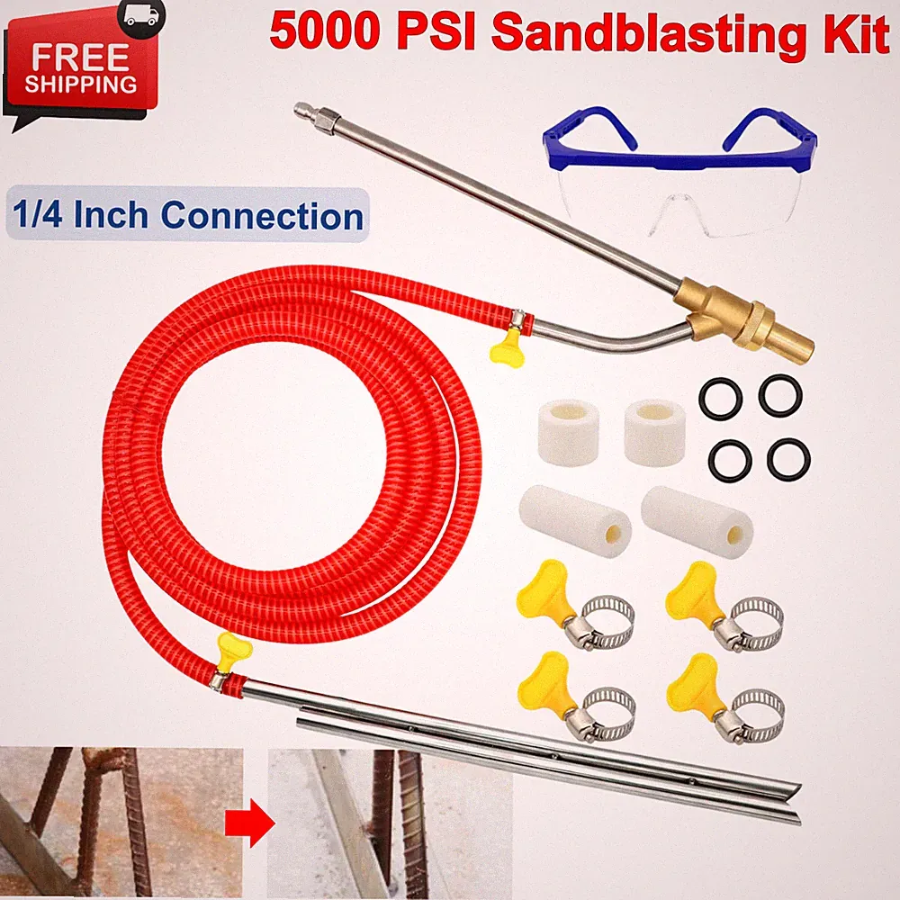 5000 PSI Pressure Washer Sandblasting Kit Wet Abrasive SandBlaster Attachment