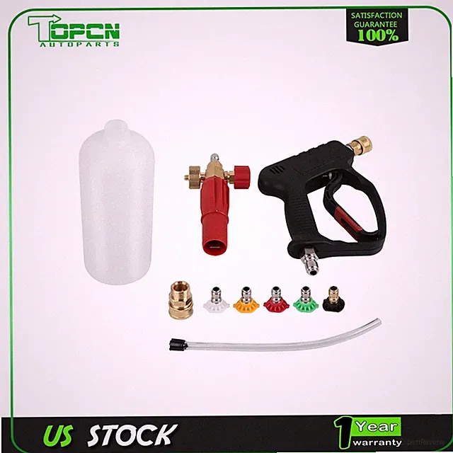 5000 PSI Short High Pressure Washer Gun w/Foam Cannon Gun Kit for Car Washing