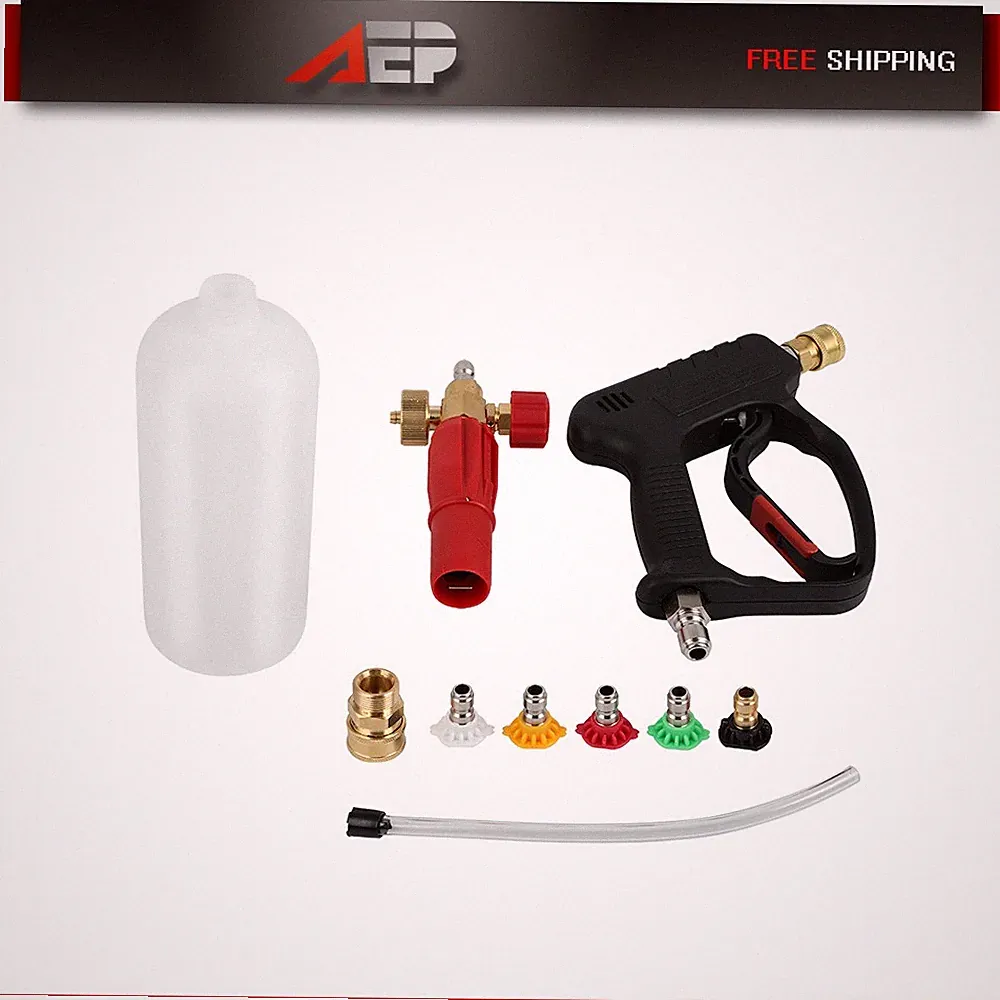 5000 PSI Short High Pressure Washer Gun with Foam Cannon Gun Kit