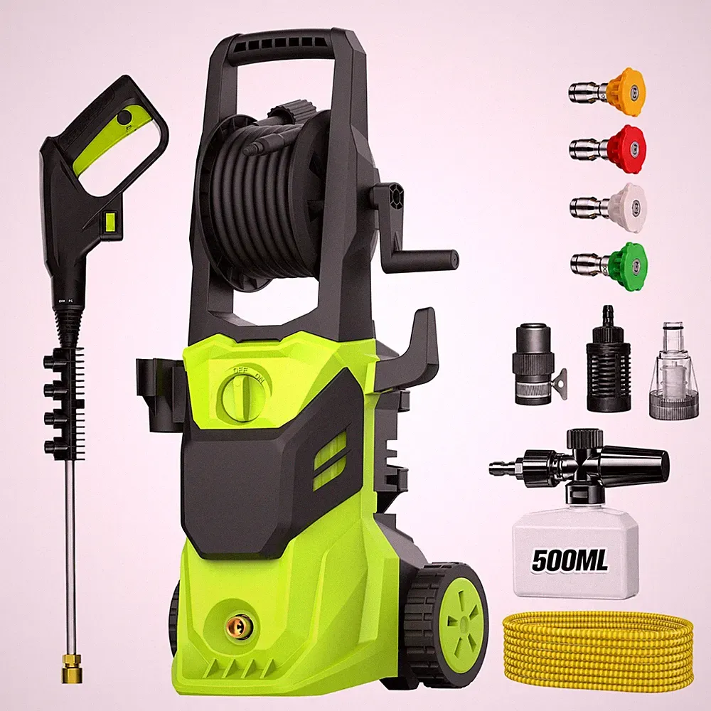 5000PSI Electric Pressure Washer, 32.81ft 3GPM Pressure Cleaner with 4 Nozzles