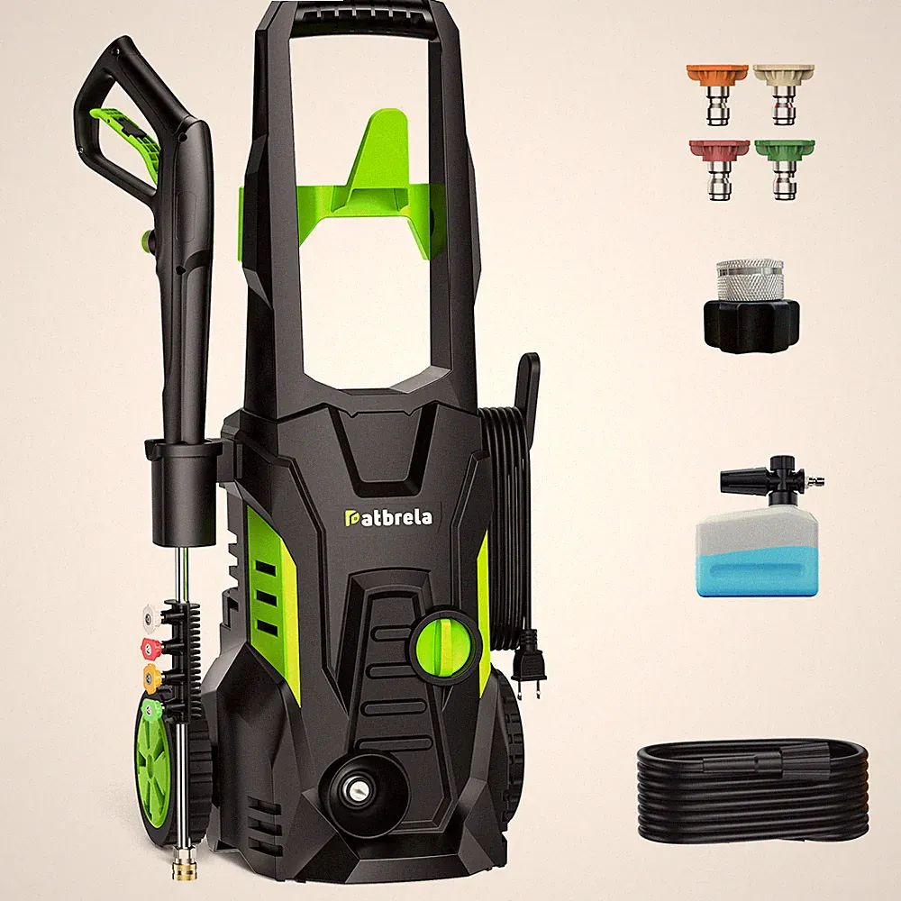 5000PSI Electric Pressure Washer Max 3.0GPM Portable Power Washer 4 Quick Nozzle