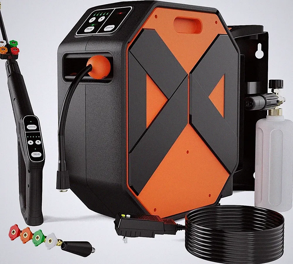 5000PSI GFCI Pressure Washer - 100FT Hose, Foam Cannon & 5 Nozzles