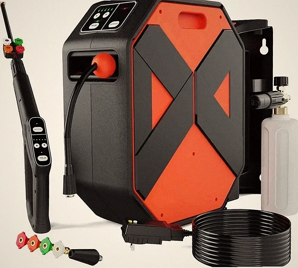 5000PSI GFCI Pressure Washer - 100FT Hose, Foam Cannon & 5 Nozzles