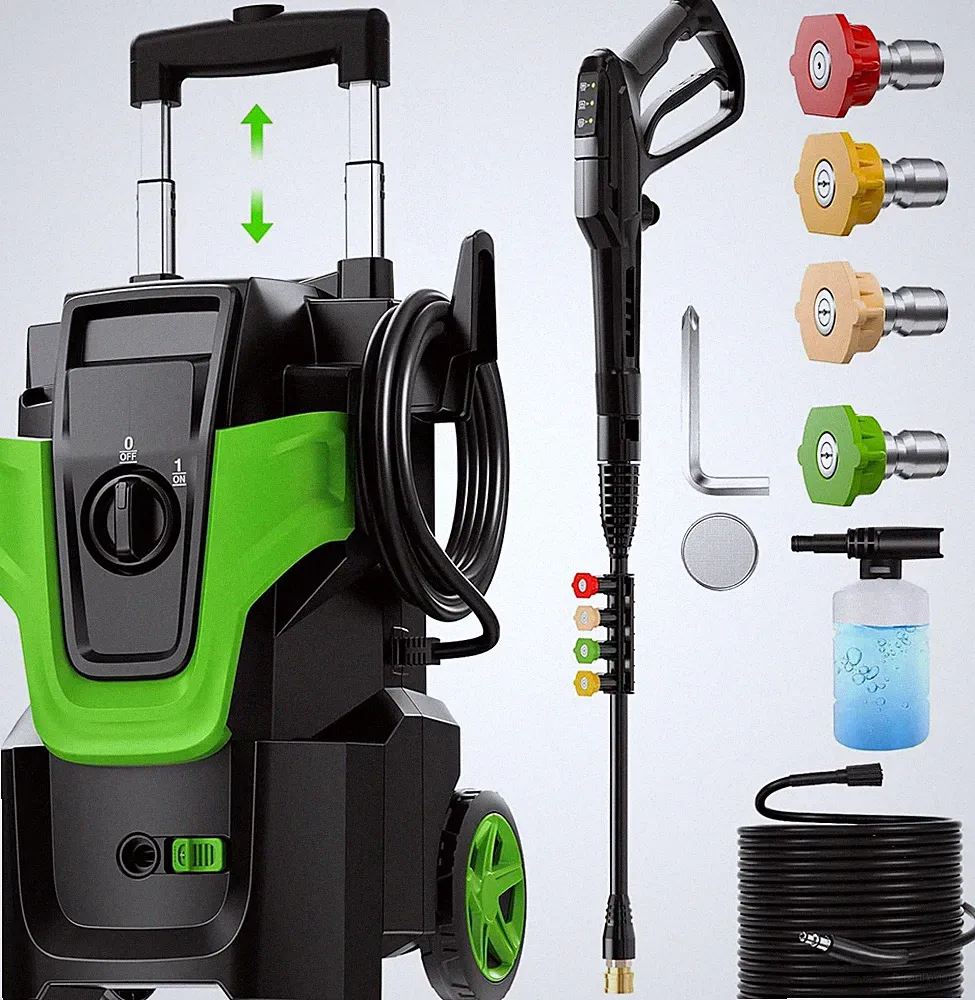 5000PSI Heavy Duty Pressure Washer, 3-Speed Adjustable Power Washer with 2-Stage