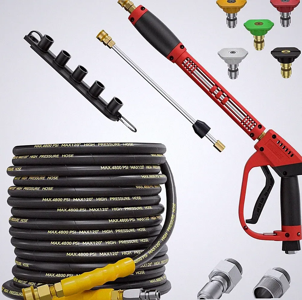 5000PSI Pressure Washer Gun 50FT Kink Resistant Hose 15" Extension Washer Wand