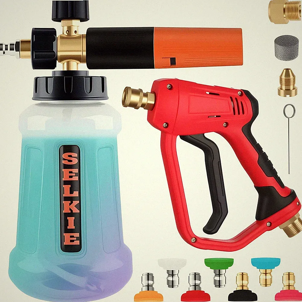 5000PSI Pressure Washer Gun with Foam Cannon, Pressure Washer Sprayer Gun wit...