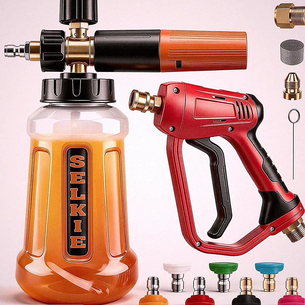 5000PSI Pressure Washer Gun with Foam Cannon, Pressure Washer Sprayer Gun wit...