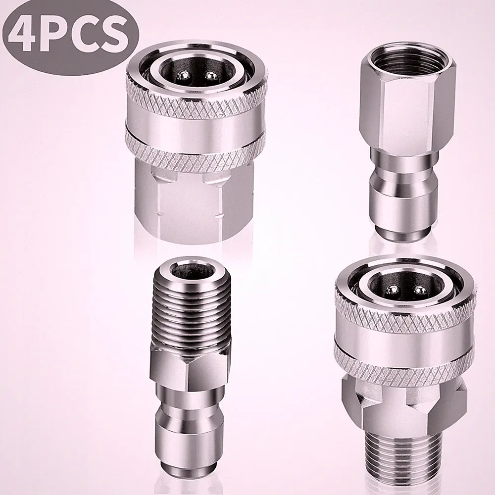5000PSI Pressure Washer Quick Connect Fitting Stainless Steel 3/8" Hose Adapter