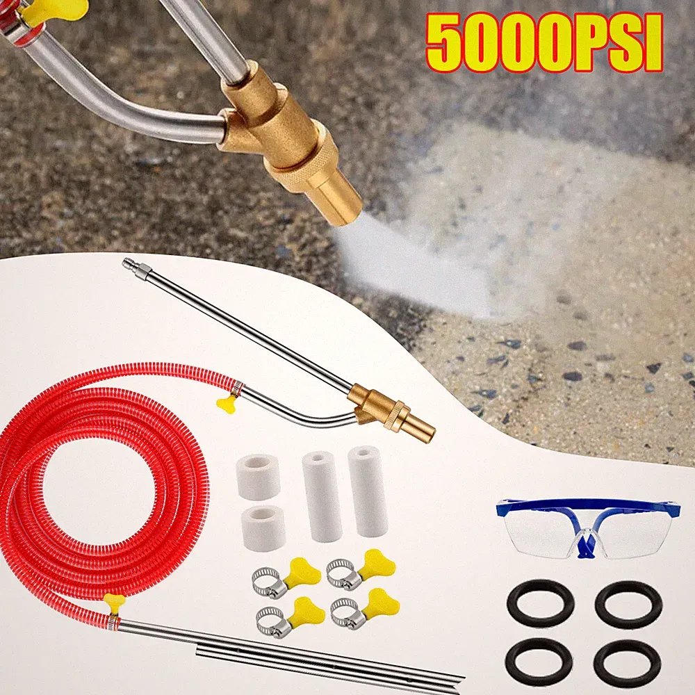 5000psi Pressure Washer Sandblasting Kit, Wet Sandblaster Attachment 1/4inch