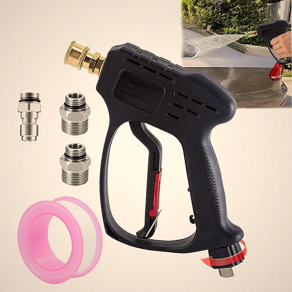 5000PSI Short High Pressure Washer Gun Car Wash w/ Swivel Water Handle 3/8" Male