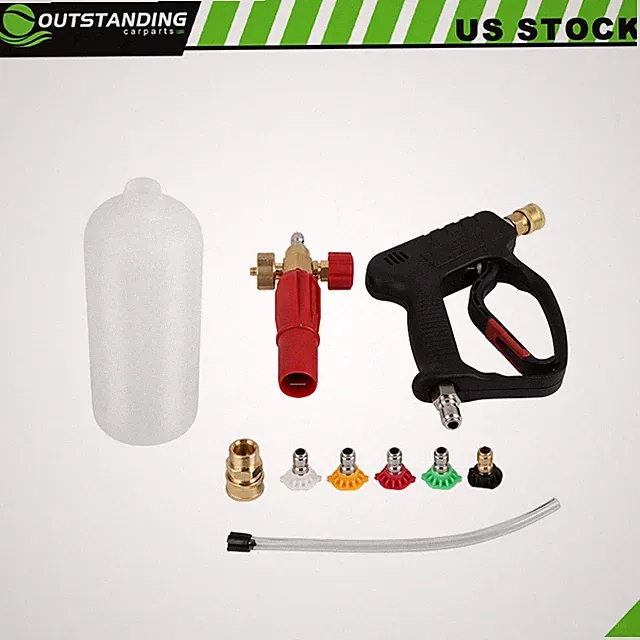 5000PSI Short High Pressure Washer Gun W/ Foam Cannon Gun Kit for Car Washing