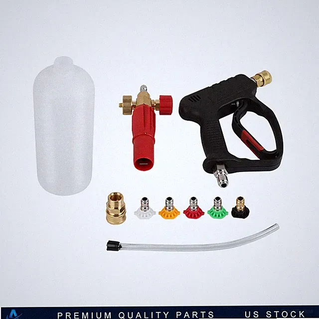 5000PSI Short High Pressure Washer Gun w/Foam Cannon Gun Kit for Car Washing