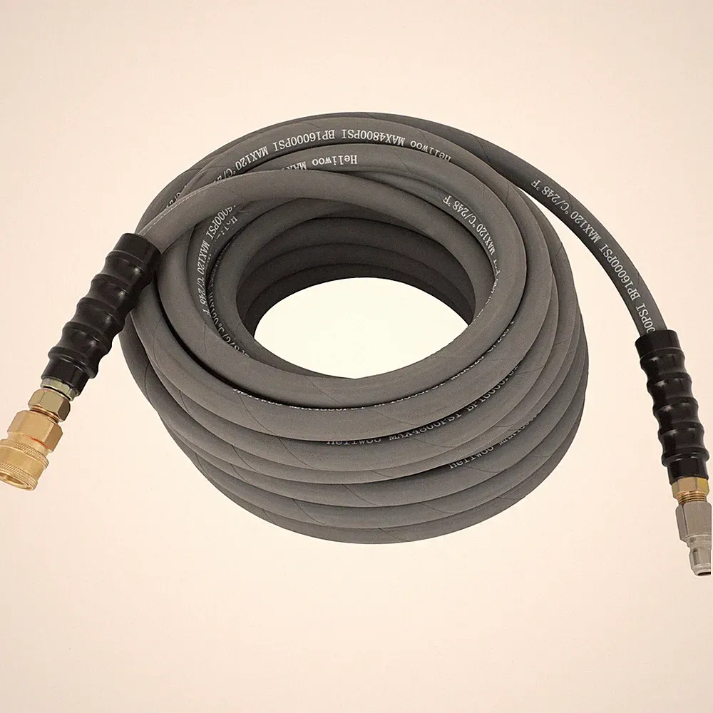 50FT-100FT 3/8" 4000PSI Pressure Washer Hose Non-Marking Gray With Couplers