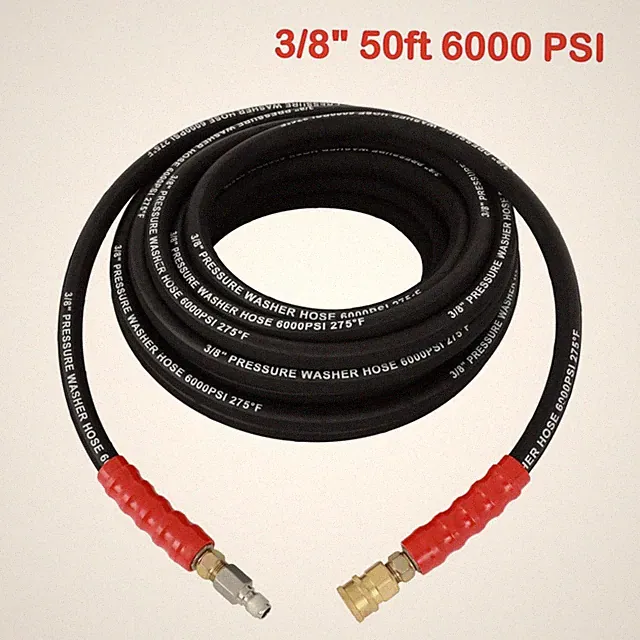 50ft/ 100ft 6000PSI Gray/ Black Non- Marking Pressure Washer Hose 3/8"